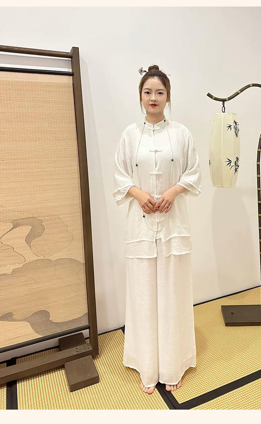 【现货秒发】壁虎瑜伽 国风任意门【2503TZ340】中式复古盘口套装（无胸垫） 商品图4