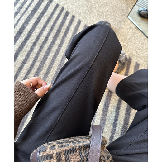 上千品质！2025新款斜纹醋酸高腰弹力新款休闲裤！宽松九分西裤！ 商品图2