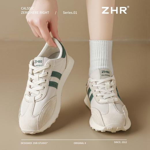 ZHR则则真皮拼接休闲鞋轻便耐磨女鞋春季新款ins百搭老爹鞋运动鞋 商品图9