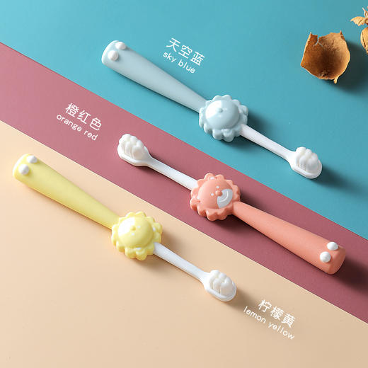 【买三送二！高密柔丝，宝宝的刷牙利器~】卡通小狮子万根毛儿童软毛牙刷 家用单支装 2-6岁儿童牙刷软毛-QQ 商品图3