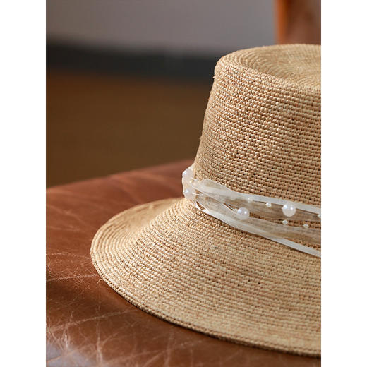 牧衣游 文艺复古拉菲草帽子休闲百搭遮阳 青燇【不支持会员折】 商品图1