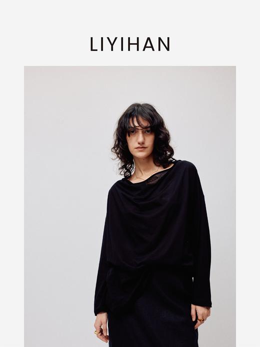 LIYIHAN序章 | 25春新款荡领通透感罩衫女长袖宽松纯色上衣休闲 商品图3