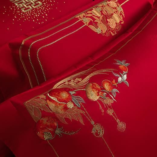 【春上新】10楼 安睡宝 全棉绣花婚庆六件套-报禧 吊牌价9599-9999元 活动价2999-3199元 商品图2