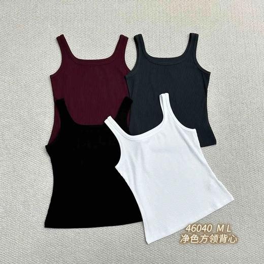 T46040#净色方领背心 商品图0