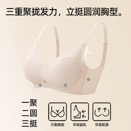 熳洁儿 小胸强聚拢文胸莫代尔无痕舒适聚拢收副乳时尚光面25251519 商品图1
