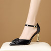 【预售5天】法式V字扣一字带中空粗高跟性感包头凉鞋单鞋女HY&H3654 商品缩略图3
