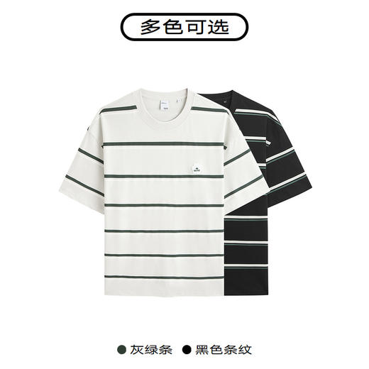 GXG男装 235g重磅条纹设计简约宽松休闲短袖T恤男士  夏季热卖 商品图3