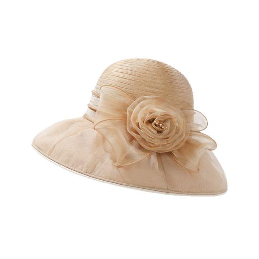 雀说贵气优雅欧根纱防晒帽夏季女士户外防紫外线花朵遮阳帽太阳帽AL3394 商品图6