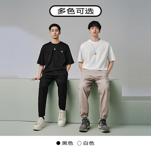 GXG男装 双色满身提花简约时尚休闲圆领短袖T恤男士  夏热卖 商品图3