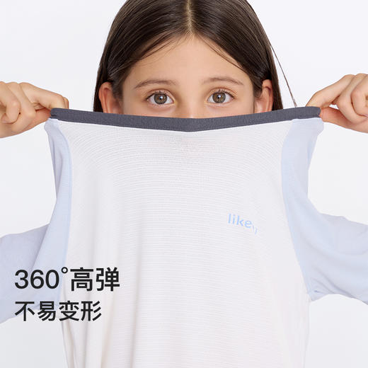 【明星同款】ubras旗下likeuu男女童凉感吸湿速干短袖透气半袖运动圆领T恤夏季 商品图4