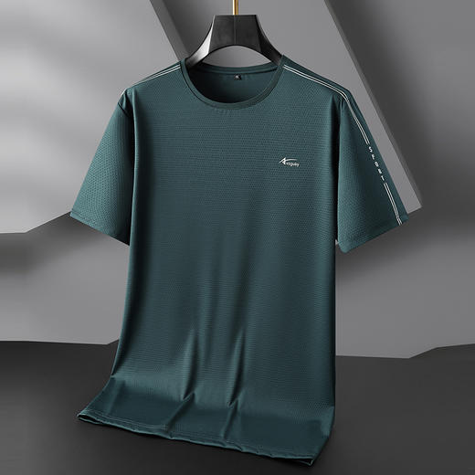 【弹力】【DWN】大依优型大码男装短袖T恤加肥加大宽松休闲冰丝打底夏季胖子男士上衣 商品图4