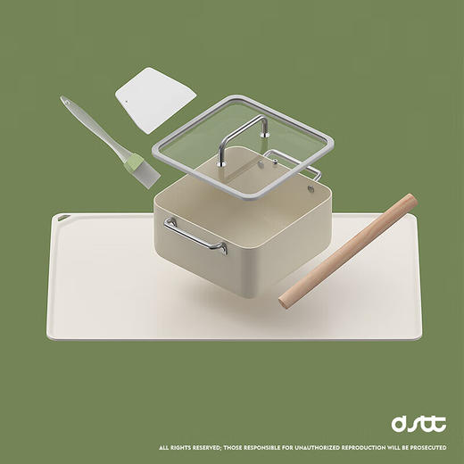 DStt都市太太悦厨苏派五件套炖锅食品级揉面垫切面板擀面杖硅胶刷套装 商品图1