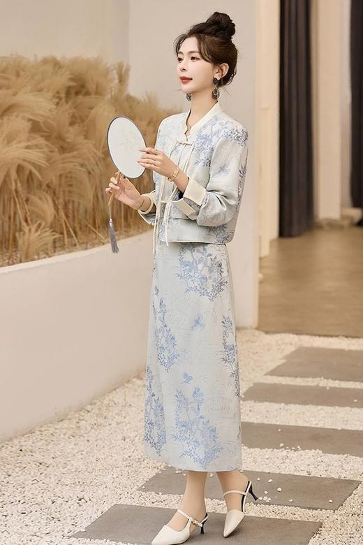ANSUABEL 新中式国风提花外套半裙套装 20034 商品图4