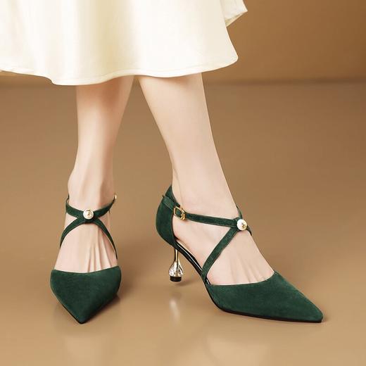 【预售5天】春夏新款包头单鞋女高跟尖头浅口交叉绑带单鞋HY&H3649 商品图1