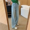 自制编织蓝牛仔！2025创新面料环保水洗猫须直筒裤春季宽松牛仔裤女款！ 商品缩略图5