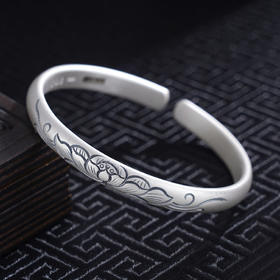 子佩集S999银【莲意花香】手工纯银手镯原创设计【55021222】2503