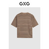 GXG 夏季热卖条纹撞色绣花宽松短袖t恤男 商品缩略图1