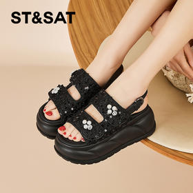 星期六时尚珍珠装饰厚底凉鞋SSD2115E2E