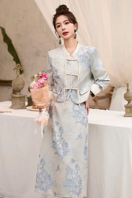 ANSUABEL 新中式国风提花外套半裙套装 20034 商品图3