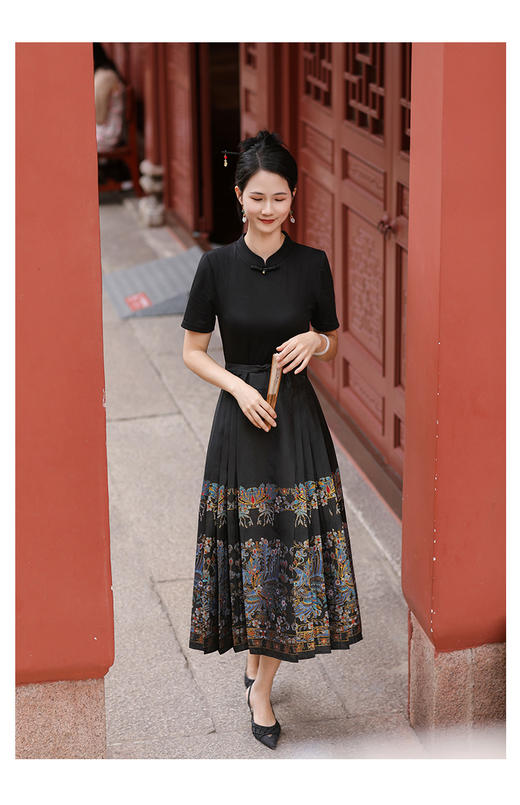 未风新中式马面裙国风显瘦连衣裙 商品图1