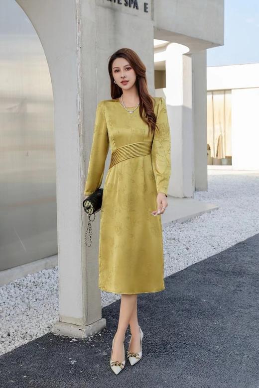 ELLA JADE 光泽感提花收腰连衣裙 19993 商品图0