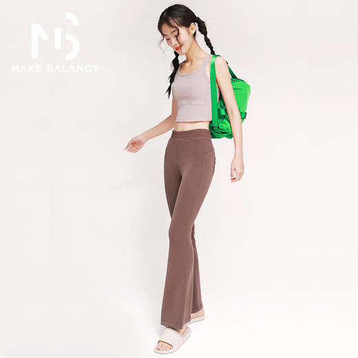 2025春夏Makebalancy/慕柏郦健身喇叭裤修身显瘦显高纹理感亲肤软糯透气2359 商品图5