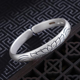 子佩集S999银【凌波莲步】手工纯银手镯原创设计【55021246】2503