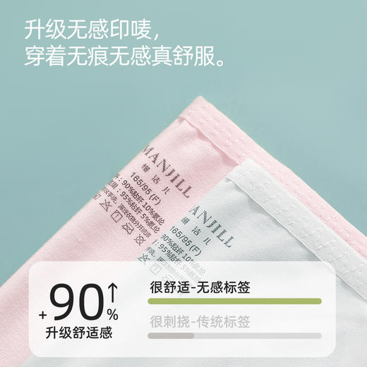 【3条装】熳洁儿 10A抑菌高腰人棉女士内裤微收腹显瘦包臀25262118 商品图7