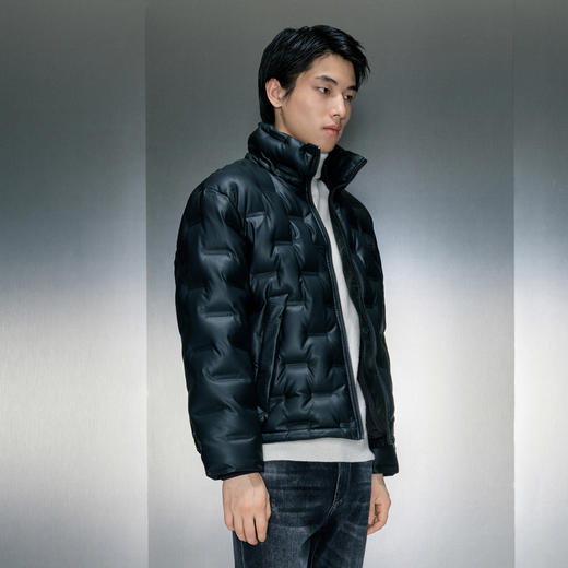 GXG男装 黑色PU直充短款羽绒服 冬季热卖羽绒服GEX1D2529744 商品图2