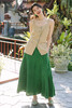 绽放096-097朵/重磅石磨洗亚麻撞色边麦田吊带青苹果鱼尾半裙套装 商品缩略图5