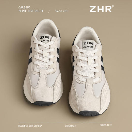 ZHR则则真皮拼接休闲鞋轻便耐磨女鞋春季新款ins百搭老爹鞋运动鞋 商品图4