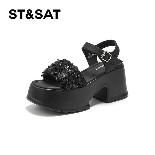 星期六简约百搭闪亮厚底凉鞋SSD2115E2F 商品图9