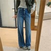 自制编织蓝牛仔！2025创新面料环保水洗猫须直筒裤春季宽松牛仔裤女款！ 商品缩略图6