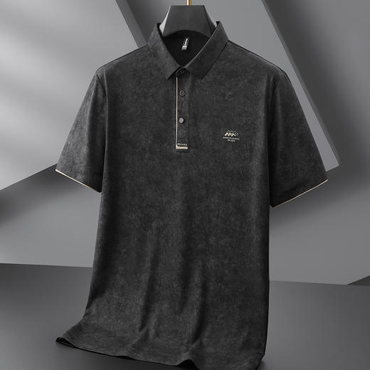 【冰丝弹力】【DPF】大依优型大码短袖POLO衫t恤夏季翻领男士宽松上衣半袖体恤胖子 商品图6