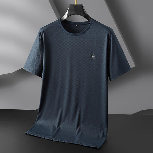 【弹力】【DWN】大依优型大码男装短袖T恤加肥加大宽松休闲冰丝打底夏季胖子男士上衣 商品图5