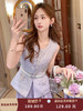 张心子【紫雾香氛】名媛风小香风无袖马甲收腰背心U2503071 商品缩略图1