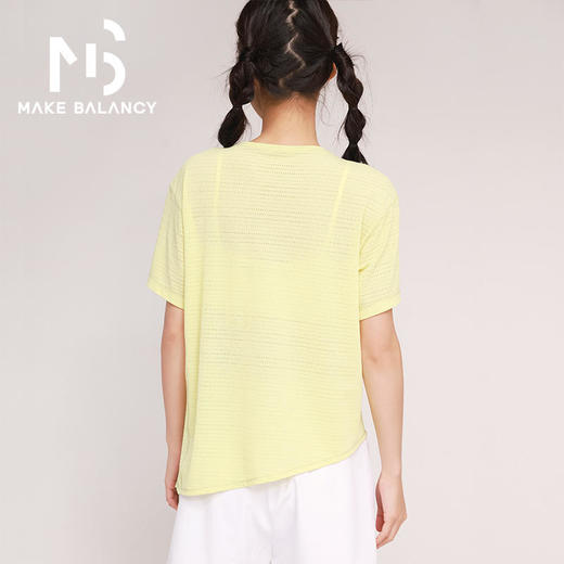 2025春夏Makebalancy/慕柏郦运动短袖罩衫侧开叉透气速干吸排修身1966 商品图3