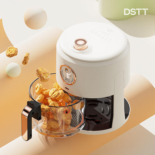 都市太太都市太太绚丽流心空气炸锅家用3L容量不用翻面高效烘烤蒸汽嫩炸无油低脂可视空气炸锅 商品图3