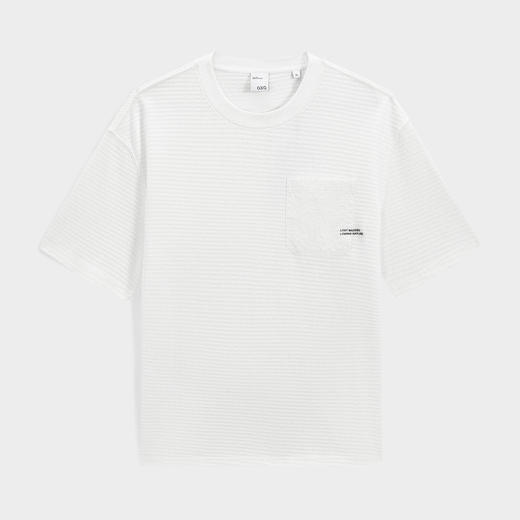 GXG男装 白色肌理面料短袖T恤  舒适简约休闲夏季热卖G24X442083 商品图4