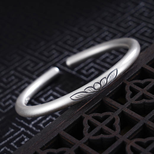 子佩集S999银【莲韵芳华】手工纯银手镯原创设计【55023164】2503 商品图2