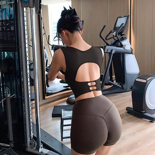 【限时秒】YOGACODE【火树银花系列】性感运动背心带胸垫不跑杯拼接网纱美背瑜伽背心DWB115122 商品图0