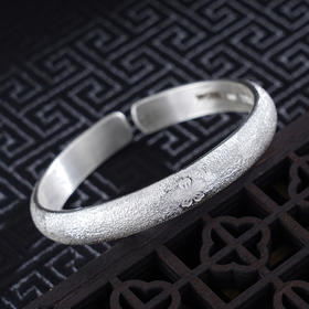 子佩集S999银【桃花朵朵】手工纯银手镯原创设计【55031144】2503