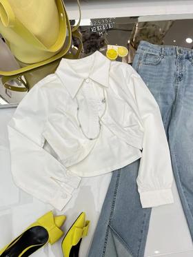 325352#短款休闲衬衫