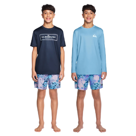 Quiksilver 户外运动品牌 男孩泳衣套装3件套只要￥280直邮到手，UPF50防晒