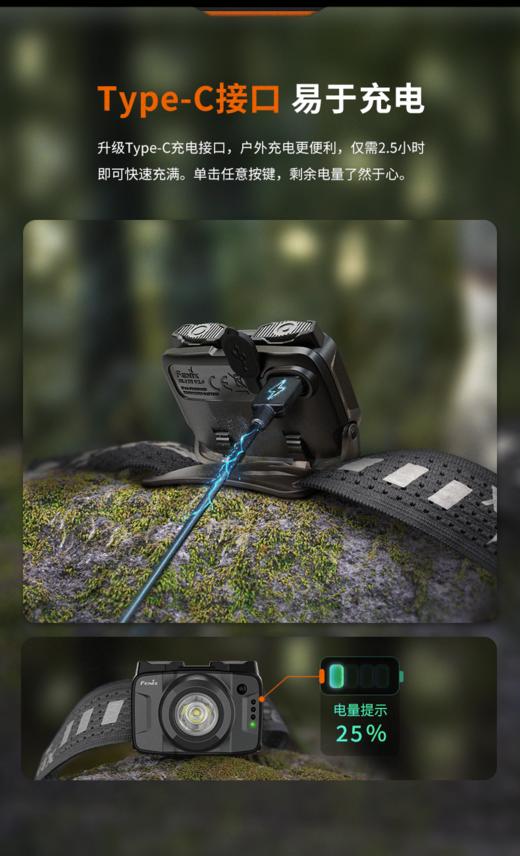 Fenix菲尼克斯HL12R V2.0钓鱼夜跑超长续航100小时头戴式强光头灯 商品图6