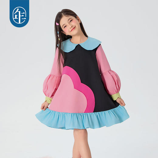 年衣童装女童连衣裙2025年春款女孩宝宝A字裙儿童翻领甜美公主裙子扑通扑通连衣裙 商品图3