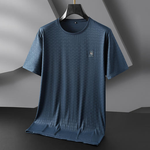 【弹力】【DWN】大依优型大码男装短袖T恤加肥加大宽松休闲冰丝打底夏季胖子男士上衣 商品图0