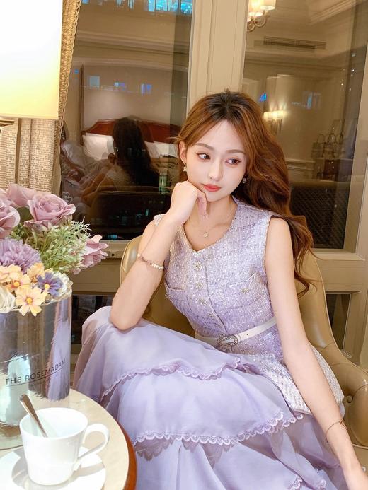 张心子【紫雾香氛】名媛风小香风无袖马甲收腰背心U2503071 商品图3