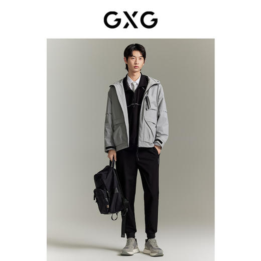 GXG男装  黑色简约休闲针织长裤宽松舒适束脚裤 秋季热卖GEX10216213 商品图1