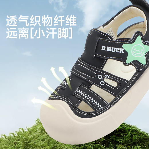 B.Duck小黄鸭宝宝凉鞋时尚透气夏季1一3岁女婴儿男学步鞋18-25 B2686874 商品图2